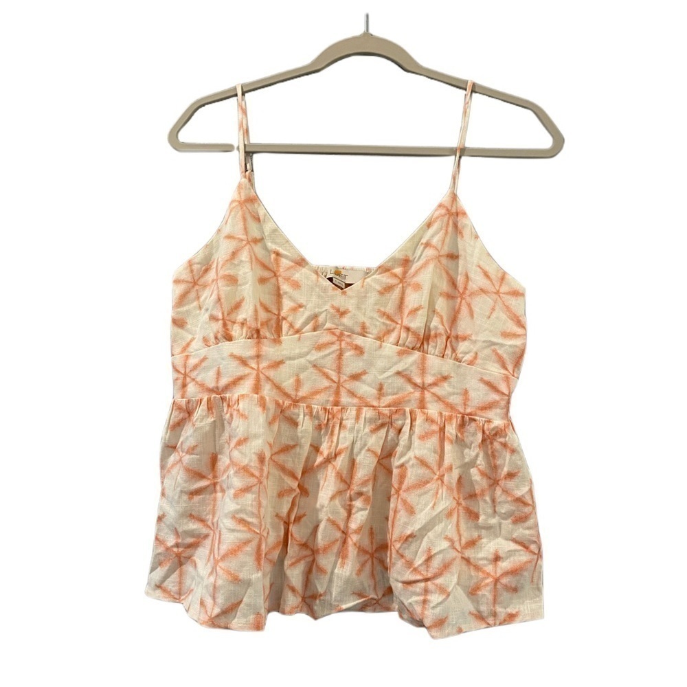 ⭐️ LOFT medium crop white with light pink design, spaghetti strap